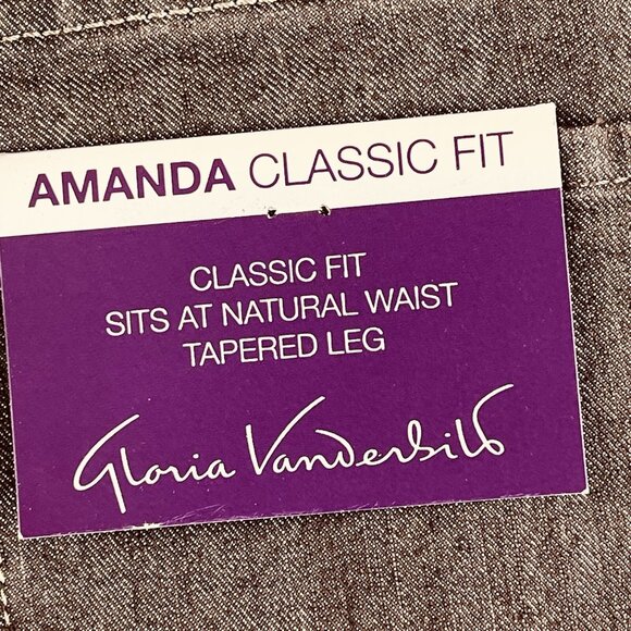 Gloria Vanderbilt Women's Classic Fit Brown Jeans Sz 14S Amanda Tapered Leg NWT - Picture 5 of 12